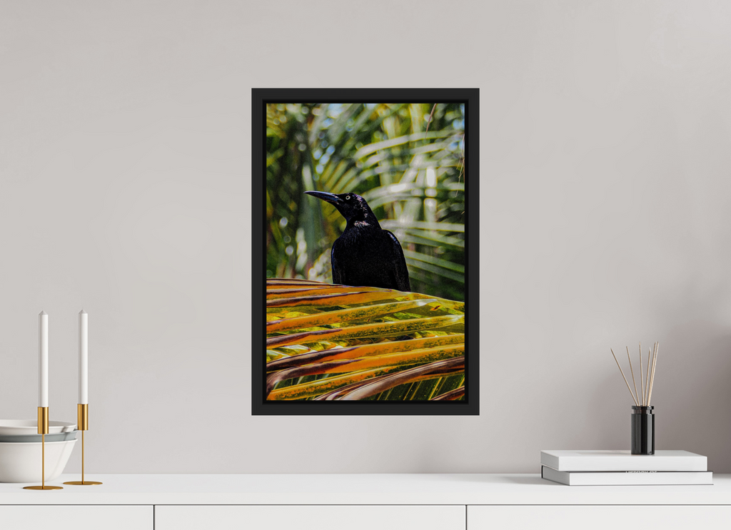 30 x 45 cm, Framed black matte fullbleed A bird among the trees