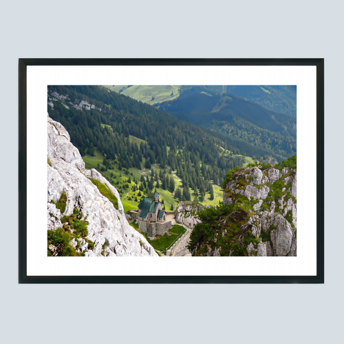 32,2 x 20 cm, Unframed Photo Print On Fuji Crystal DP II A church at the Bavarian Alps