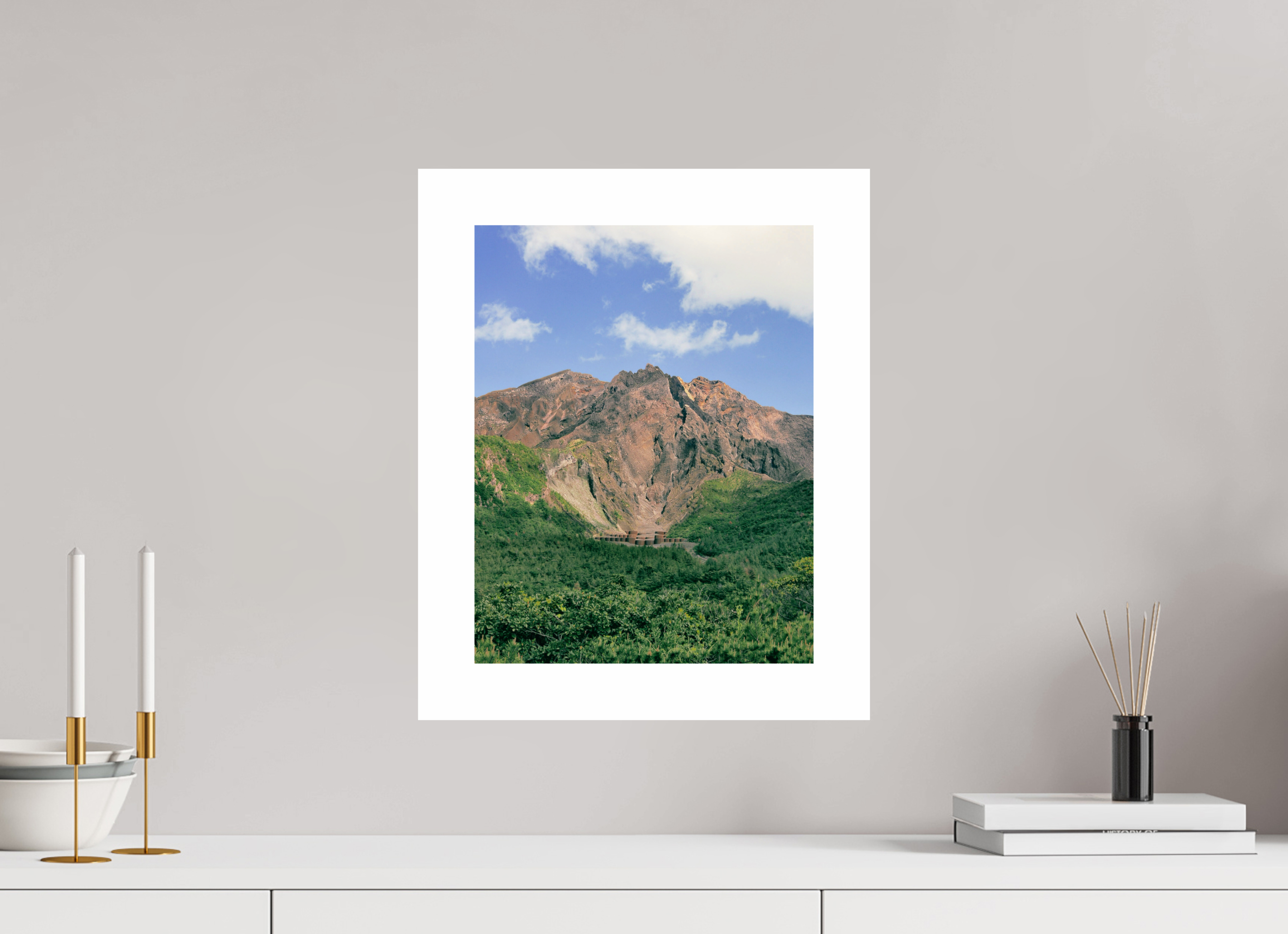 30 x 38,8 cm, Unframed Fuji Crystal DP II 5cm white border Sakurajima Volcano