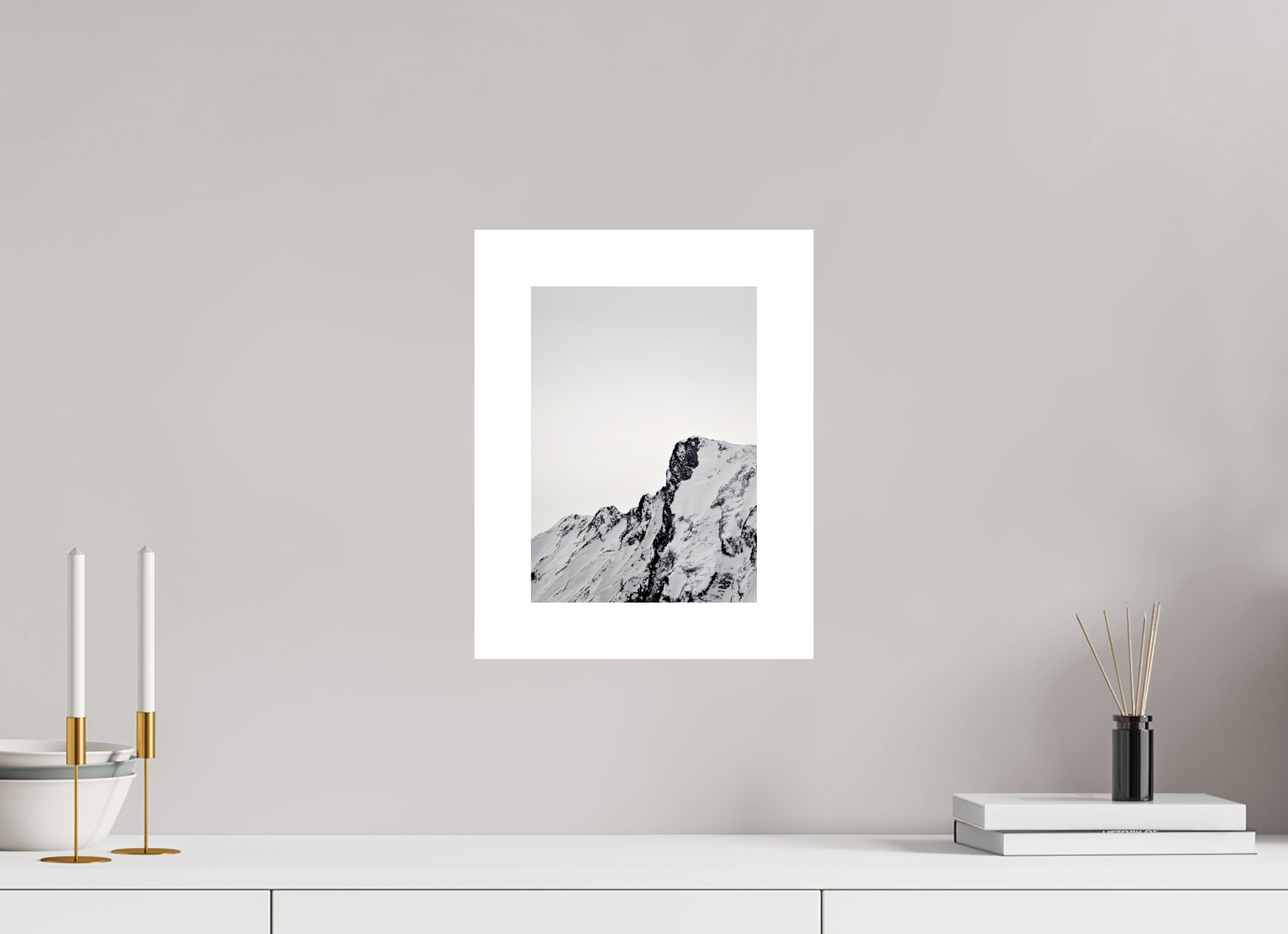20 x 28 cm, Unframed Photo Print On Fuji Crystal DP II 5cm white border The snowy alps