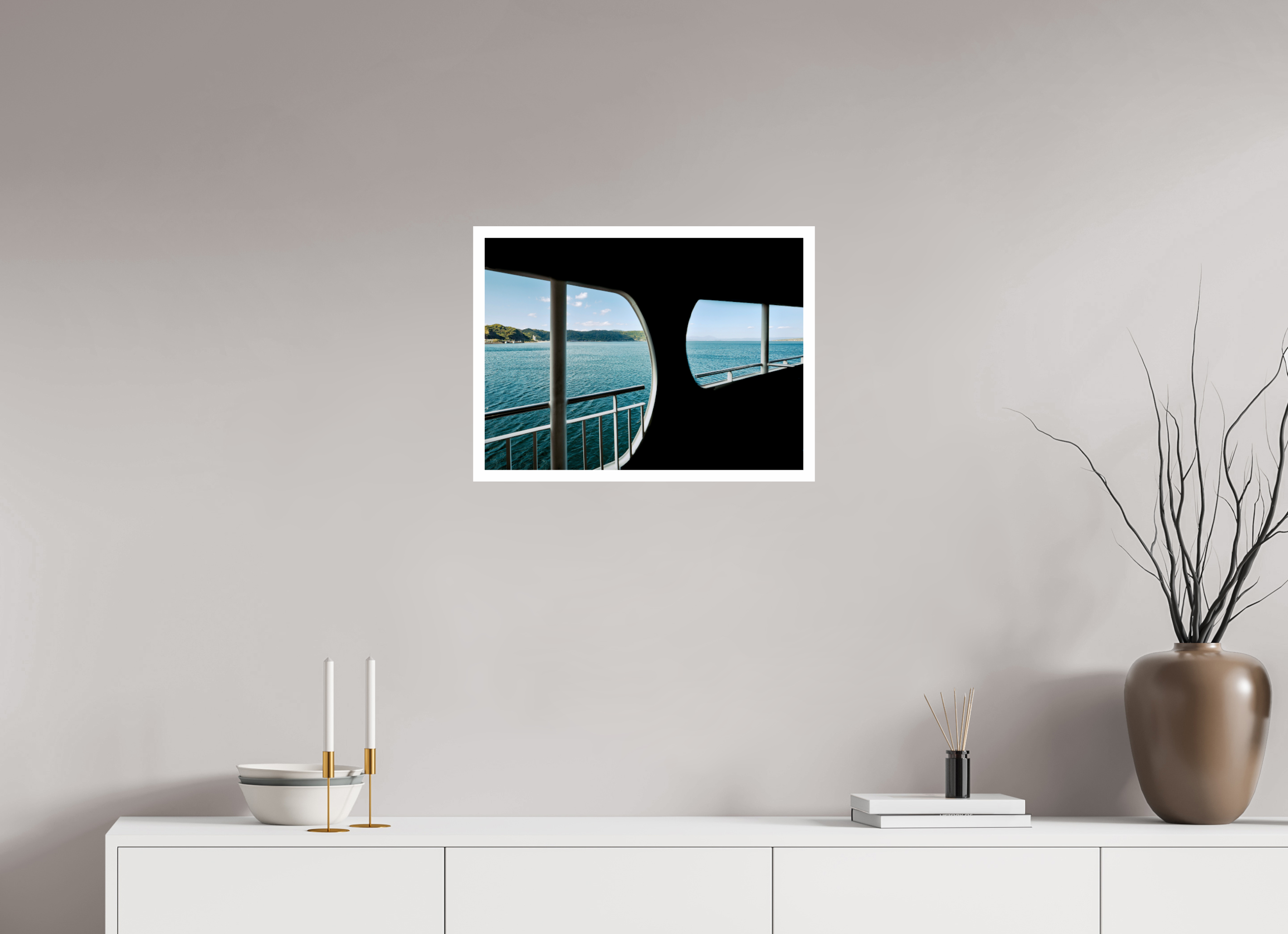 54,9 x 40 cm, Fuji Crystal DP II 2cm white border A glance through a ferry