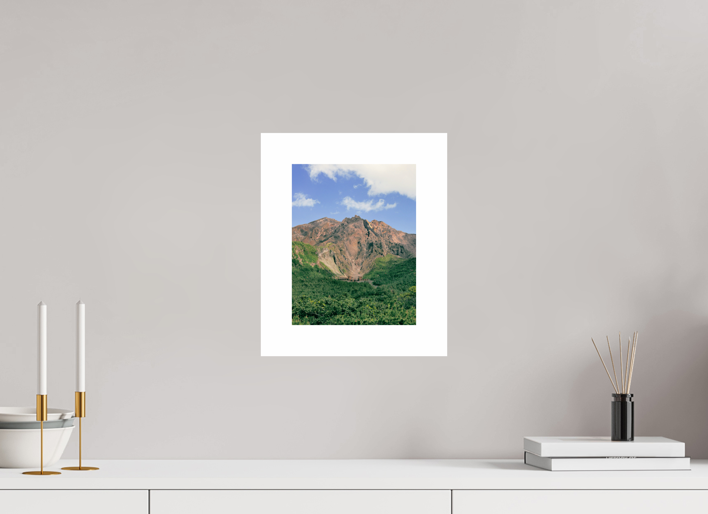 20 x 25,9 cm, Unframed Fuji Crystal DP II 5cm white border Sakurajima Volcano