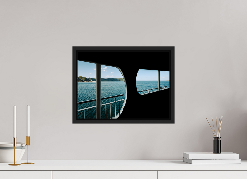 41,2 x 30 cm, Framed black matte fullbleed A glance through a ferry