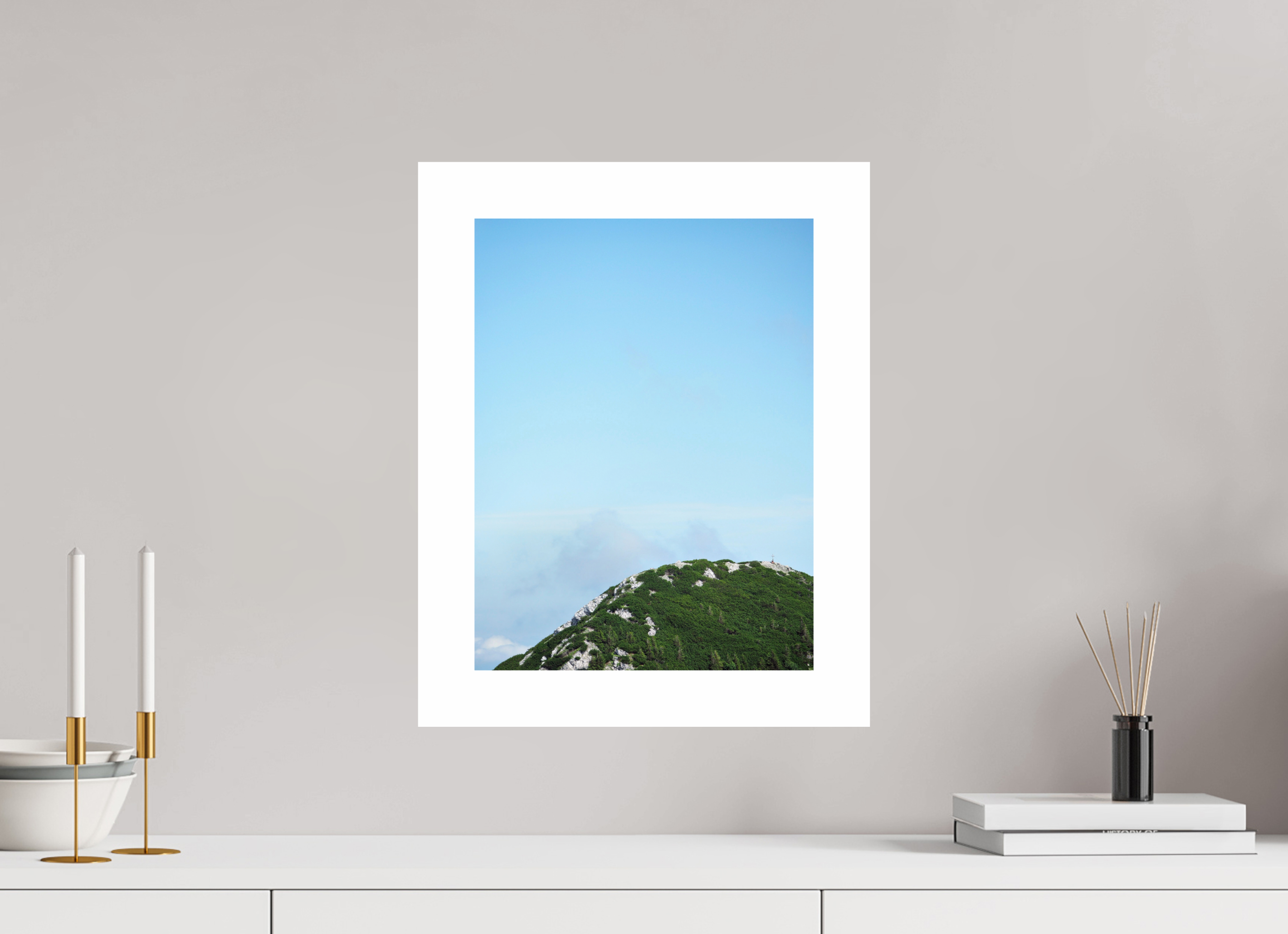 30 x 40 cm, Unframed Photo Print On Fuji Crystal DP II 5cm white border A peak at Wendelstein