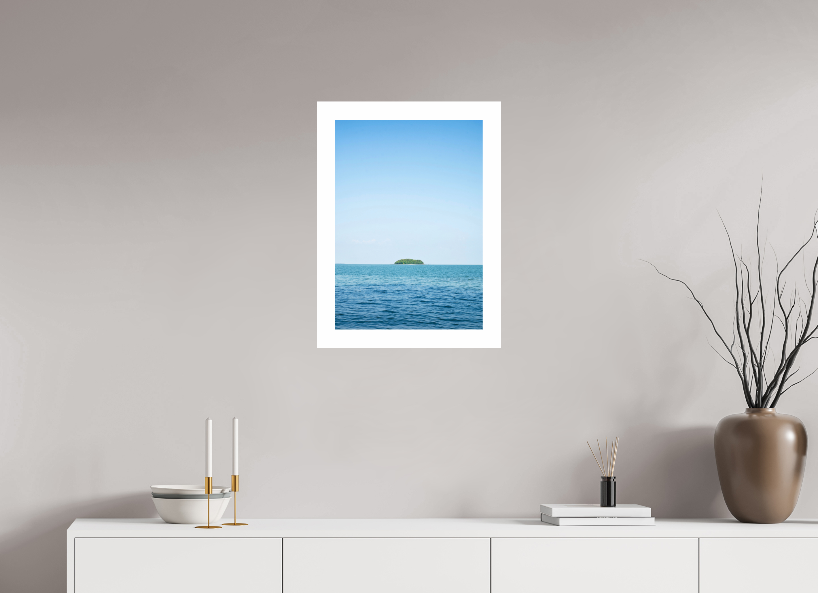 40 x 56,9 cm, Unframed Fuji Crystal DP II 5cm white border An island off of Thailand