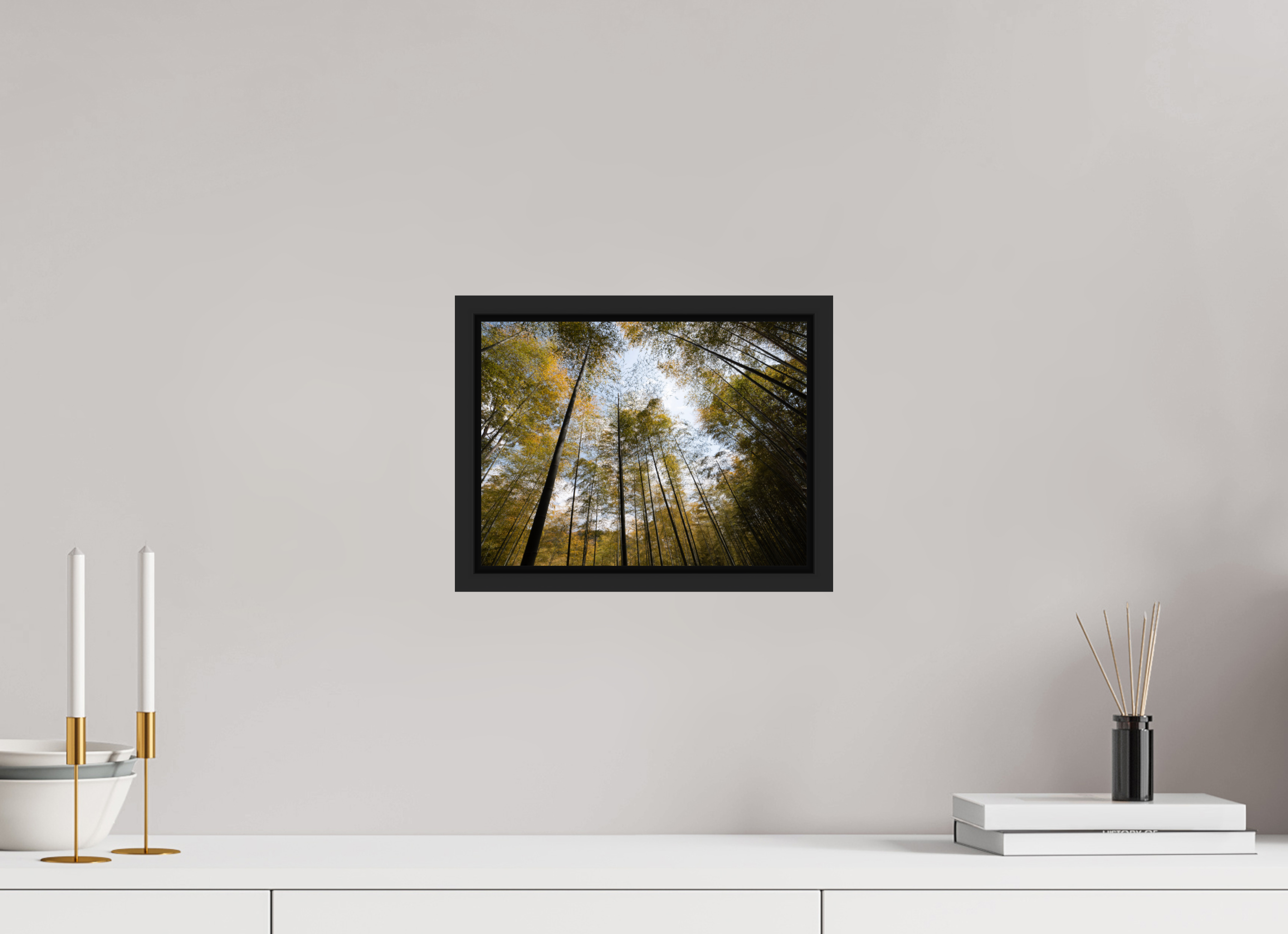 28 x 21 cm, Framed black matte fullbleed Bamboo in Japan