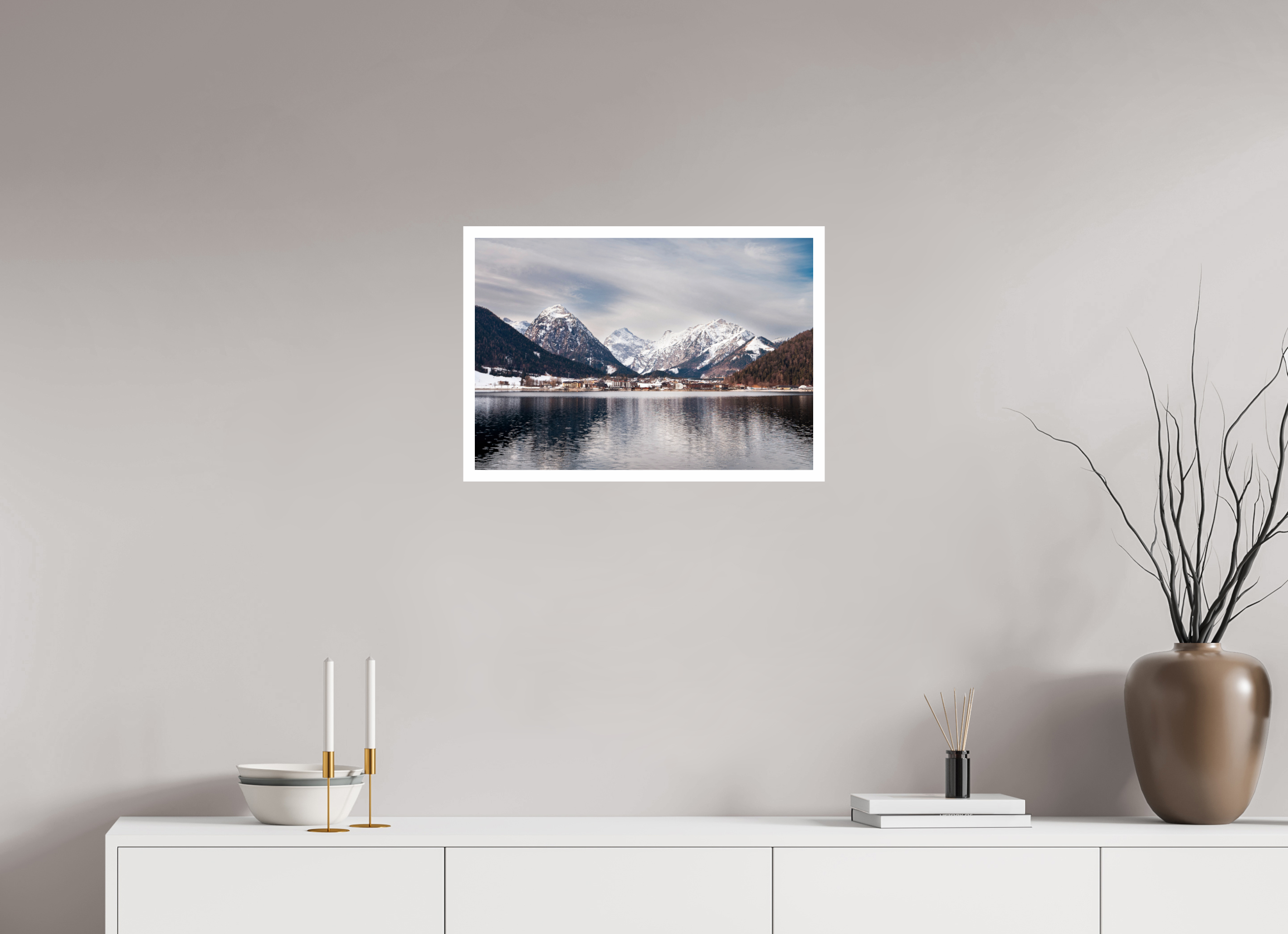 58,3 x 40 cm, Unframed Photo Print On Fuji Crystal DP II 2cm white border A village in Austria