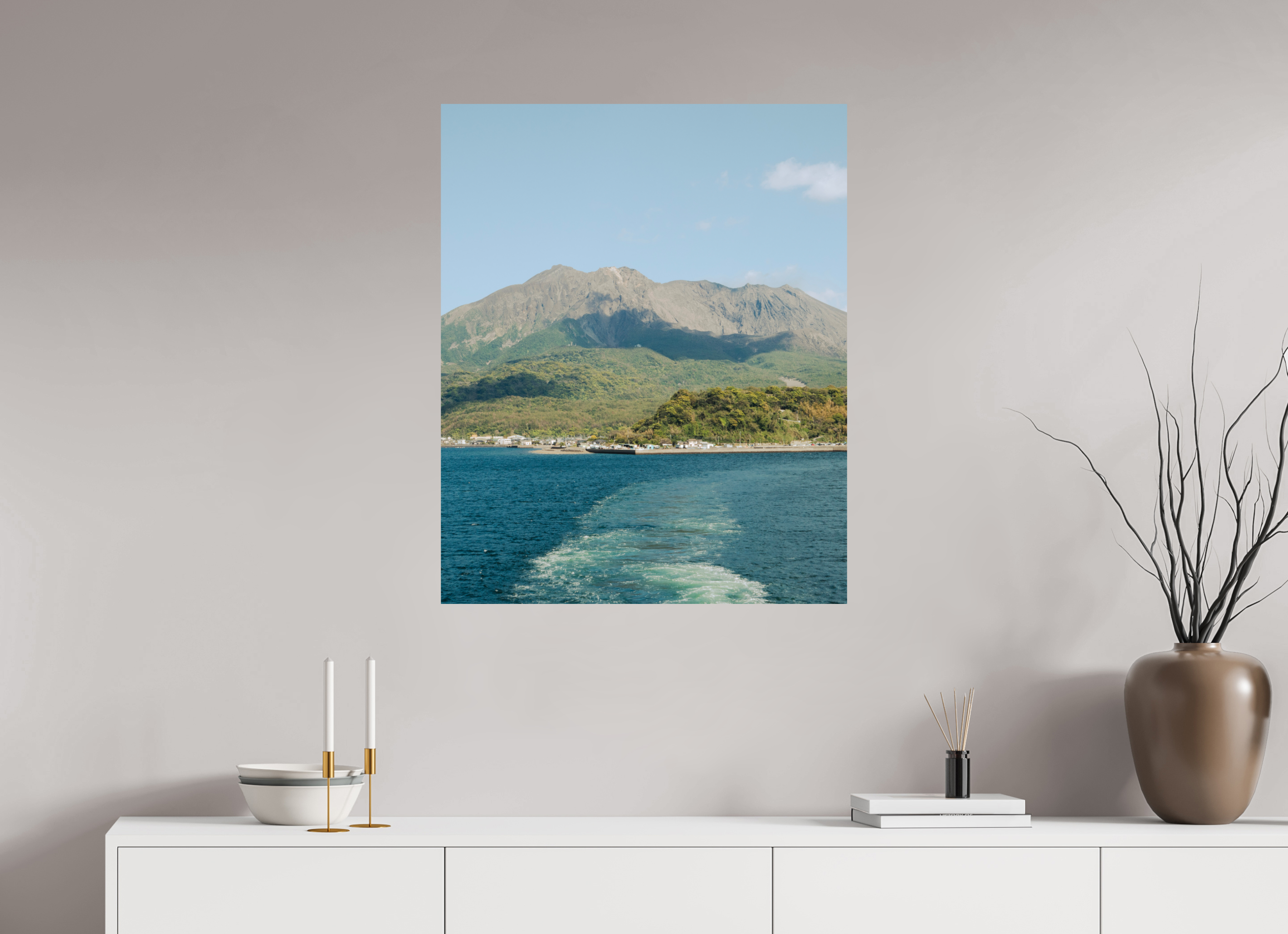 Sakurajima Island from a ferry