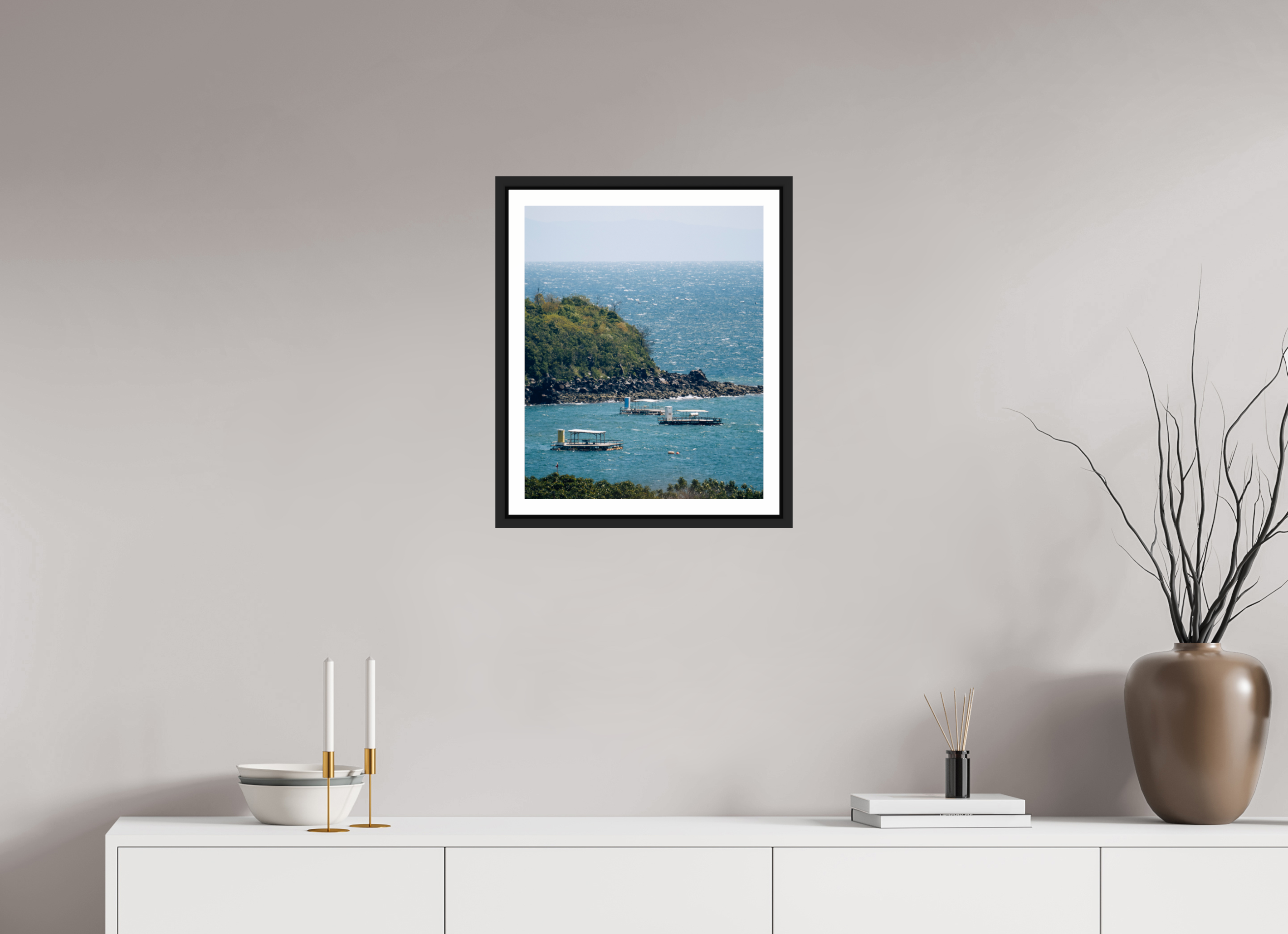 Boats off of Sakurajima Island