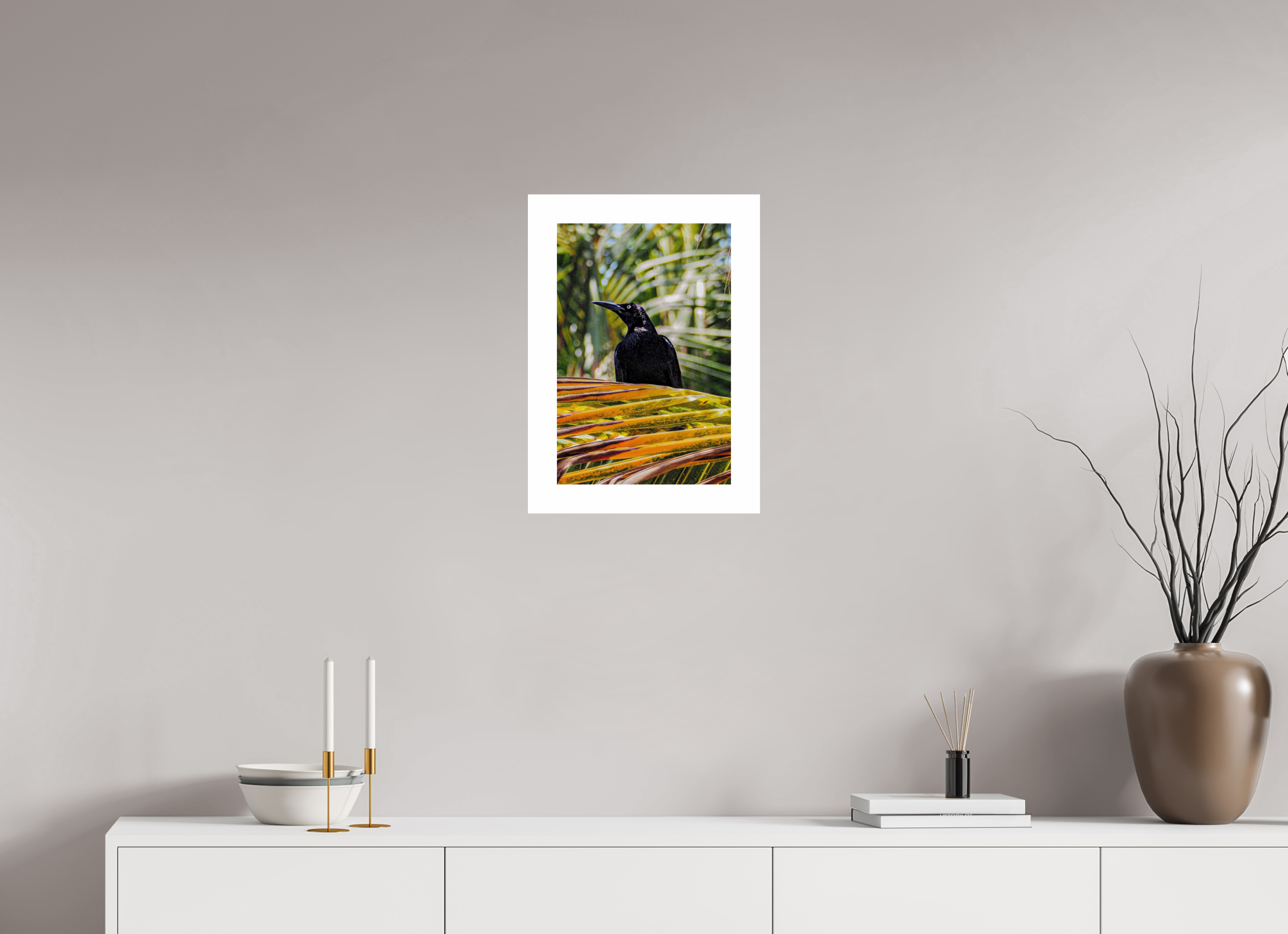 30 x 45 cm, Fuji Crystal DP II 5cm white border A bird among the trees