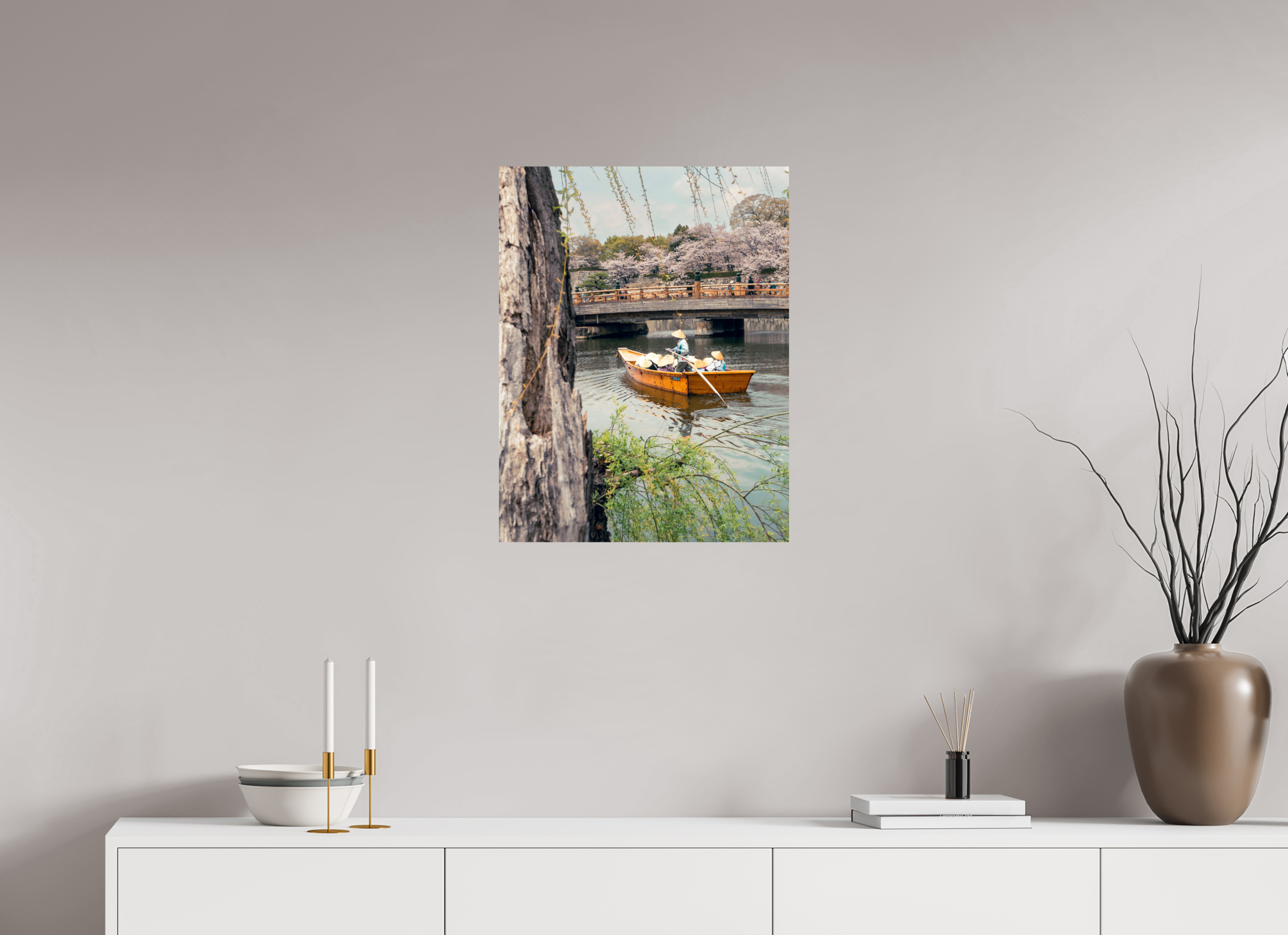 50 x 64,7 cm, Unframed Photo Print On Fuji Crystal DP II A boat in Himeji