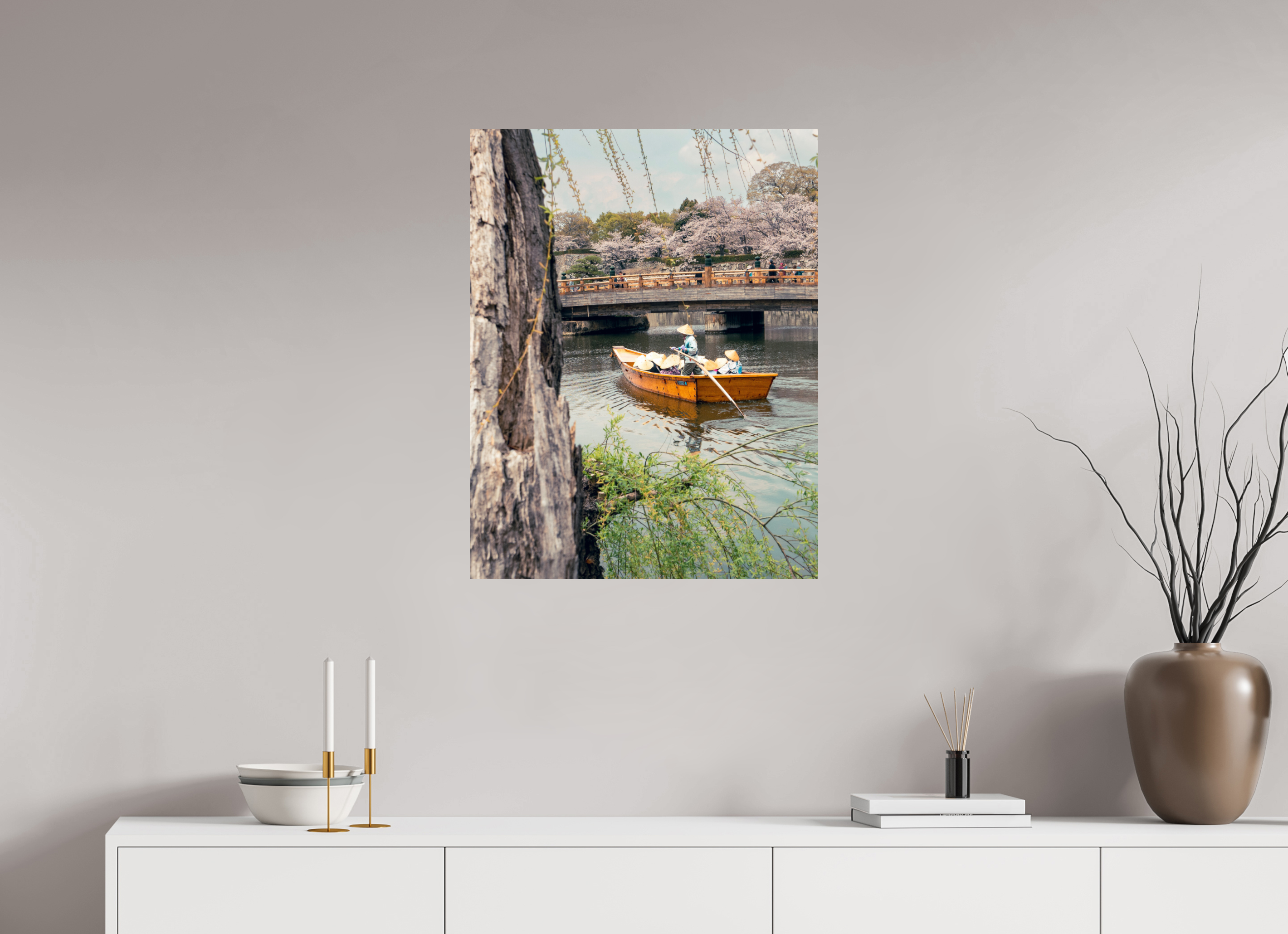 60 x 77,6 cm, Unframed Photo Print On Fuji Crystal DP II A boat in Himeji