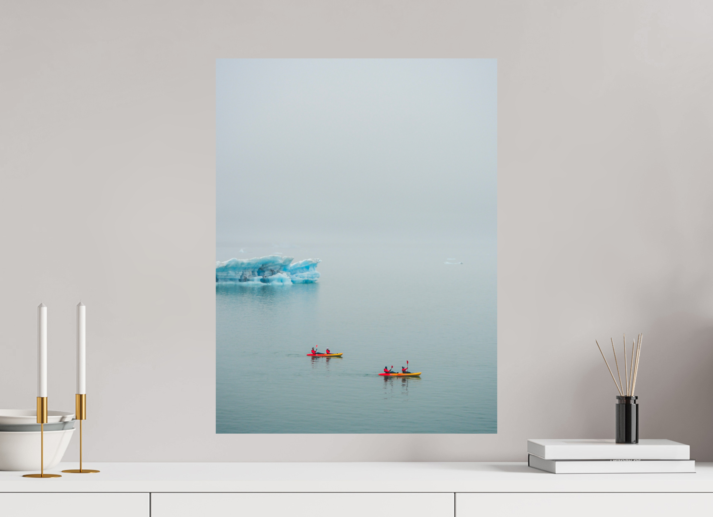45 x 60 cm, Unframed Photo Print On Fuji Crystal DP II Two canoes