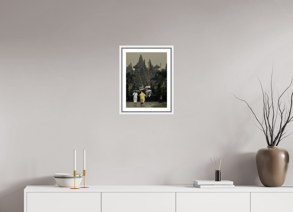 30 x 40,9 cm, Framed white with border Heading to the ceremony