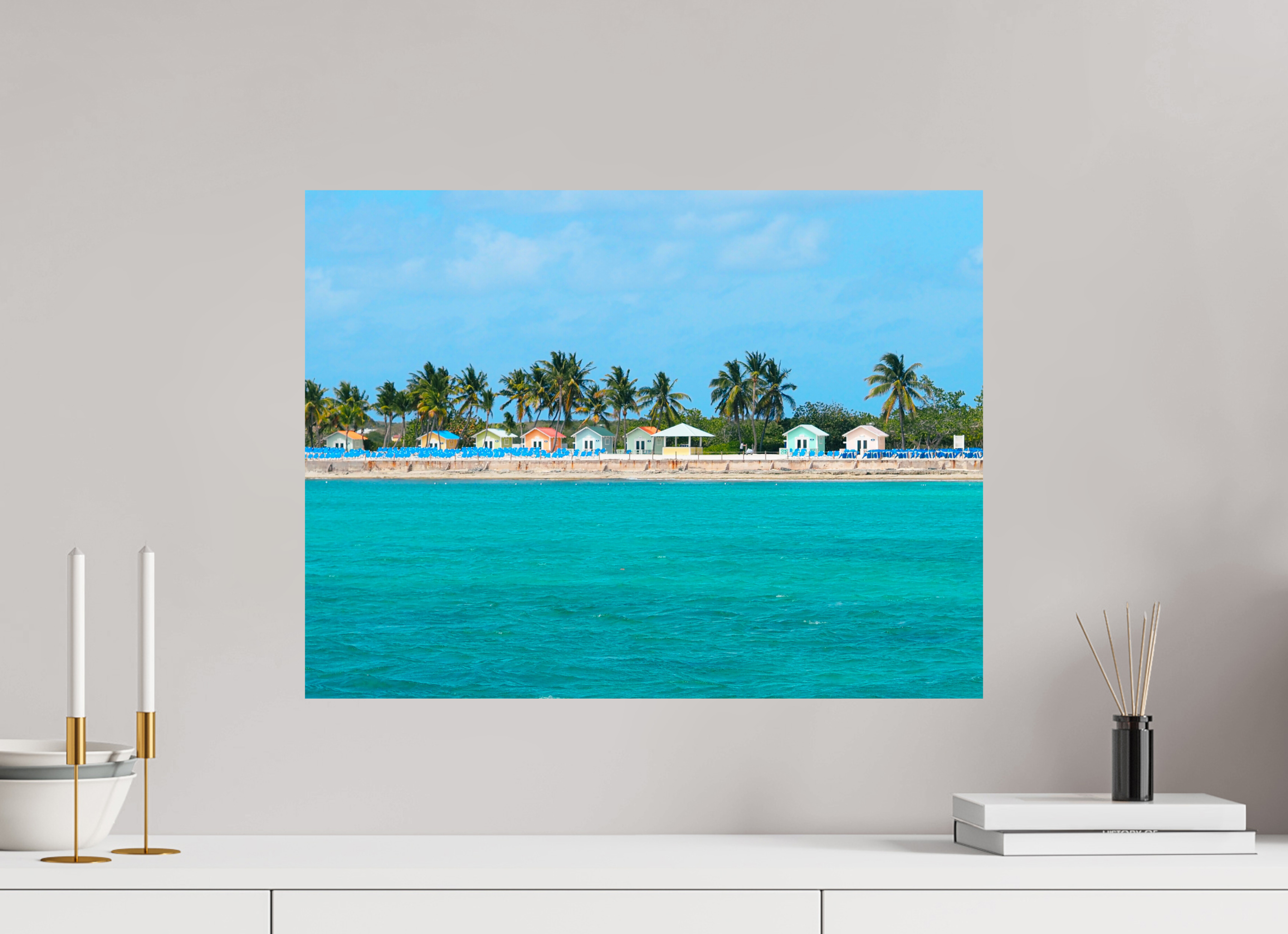 60 x 45 cm, Unframed Photo Print On Fuji Crystal DP II Houses at The Bahamas