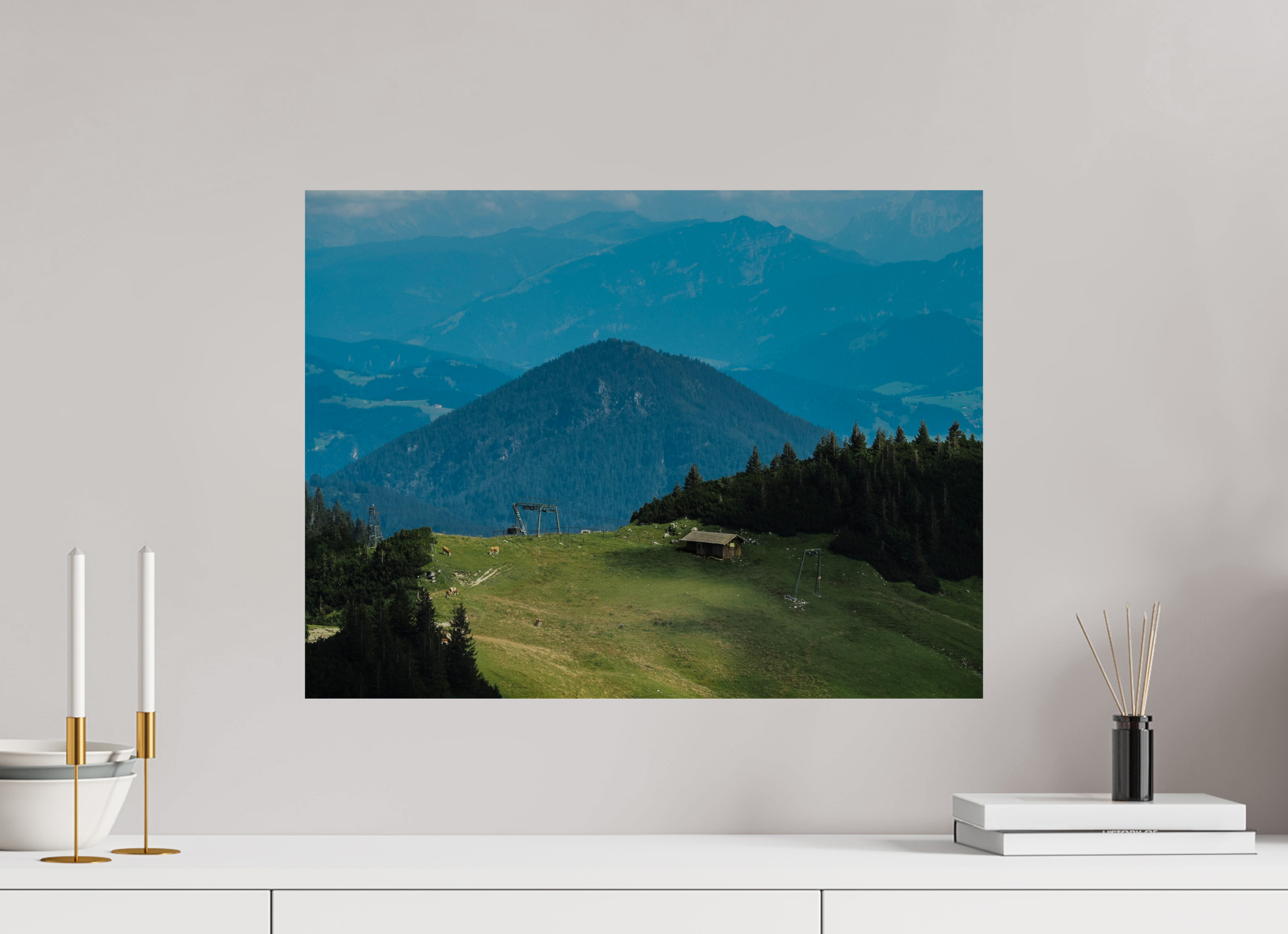60 x 45 cm, Unframed Photo Print On Fuji Crystal DP II A hut on Wendelstein