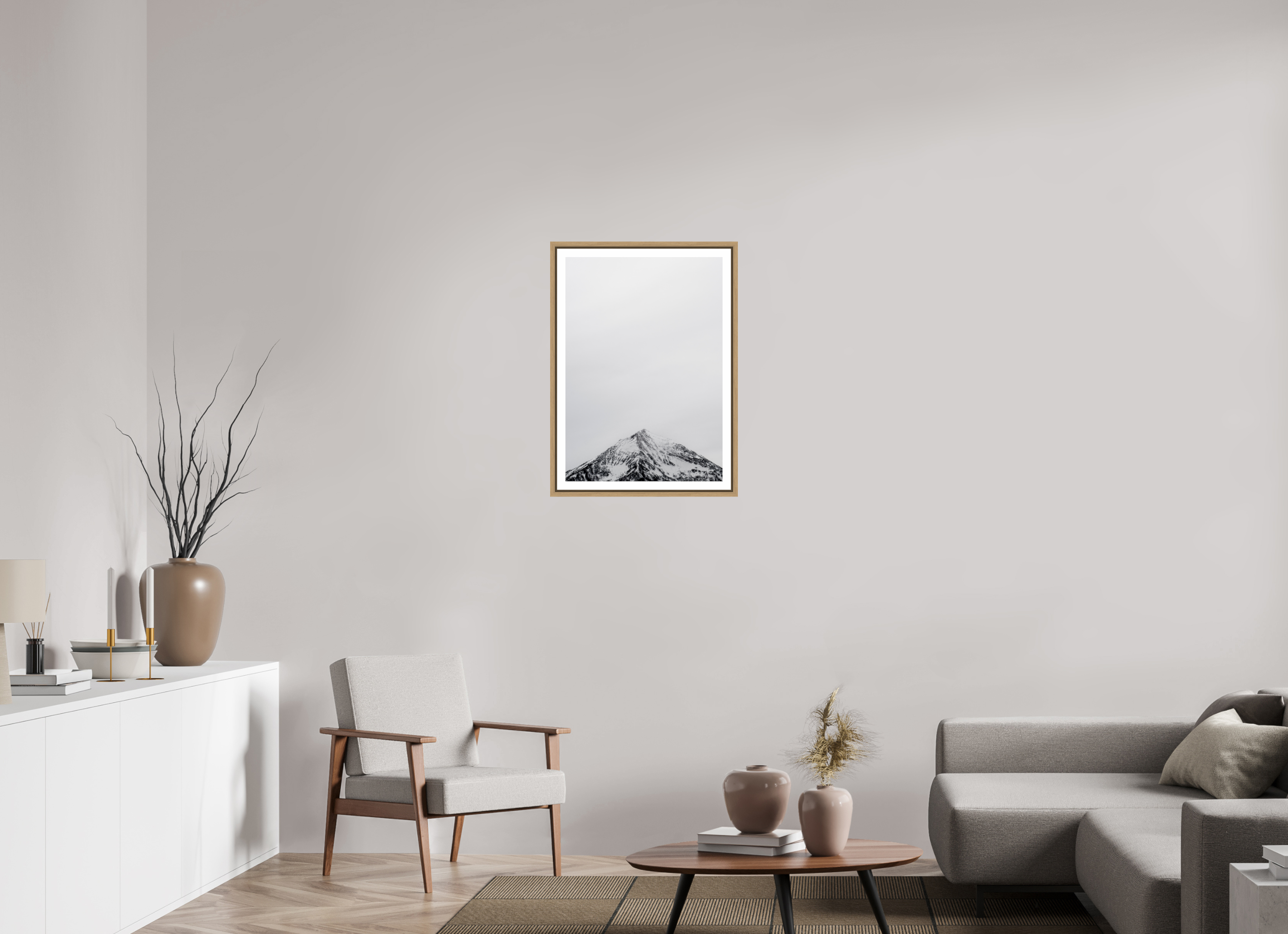 50 x 71,7 cm, Framed natural oak with border Austrian peak