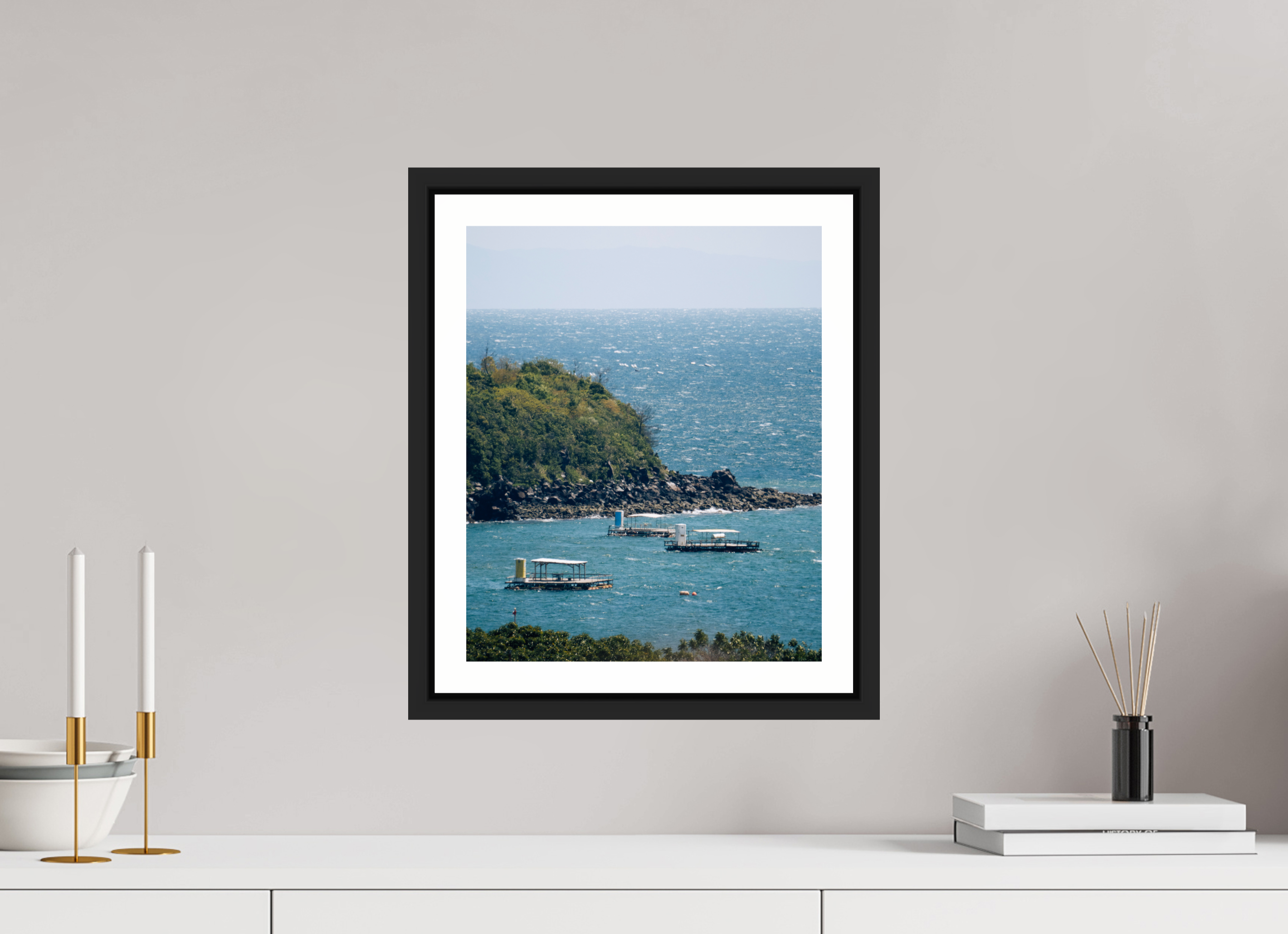 Boats off of Sakurajima Island