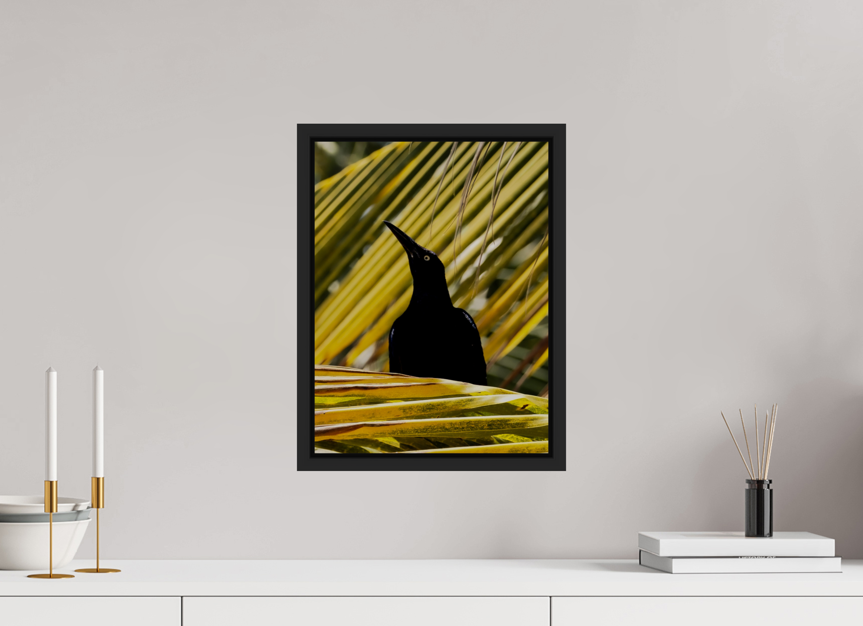 30 x 40 cm, Framed black matte fullbleed A prominent bird