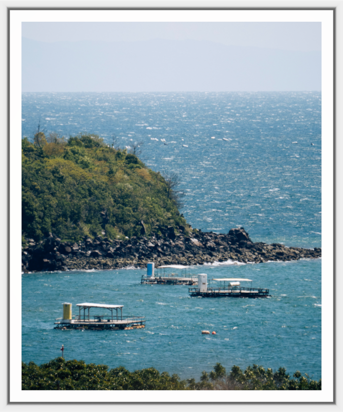 Boats off of Sakurajima Island