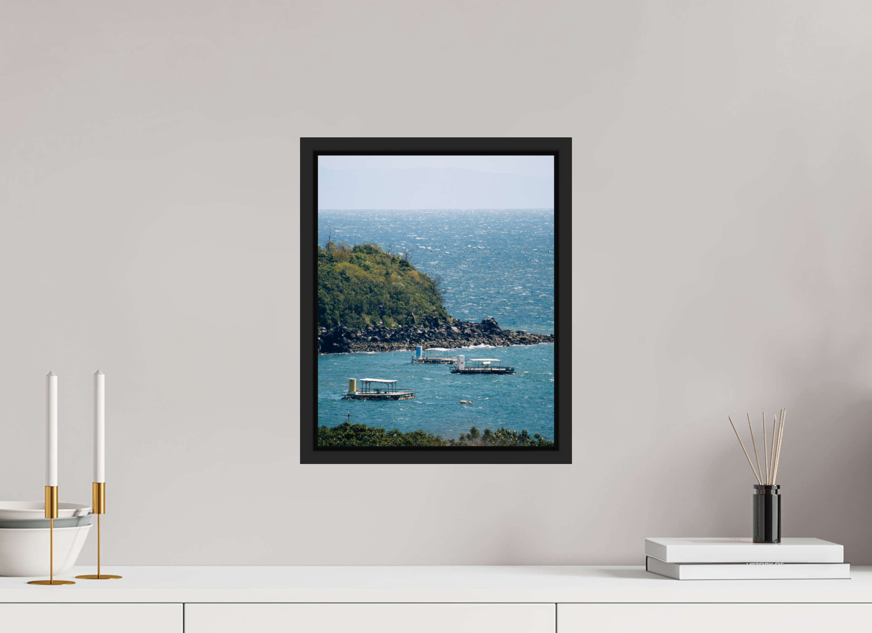 Boats off of Sakurajima Island