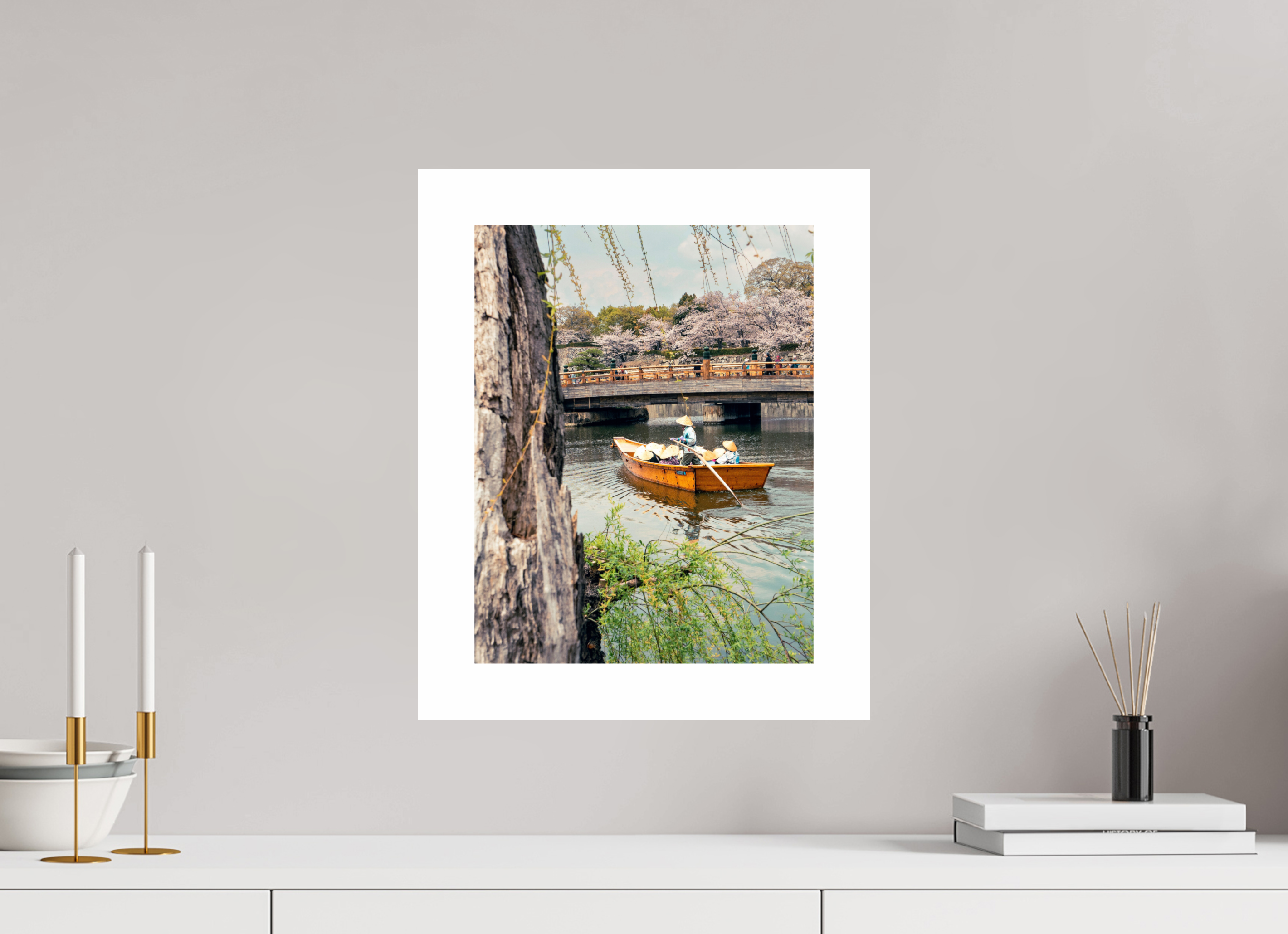 30 x 38,8 cm, Unframed Fuji Crystal DP II 5cm white border A boat in Himeji