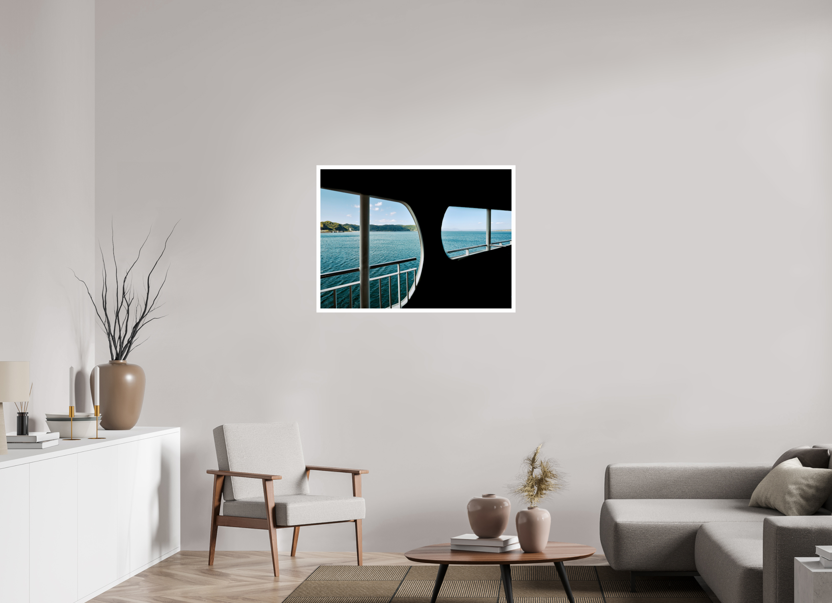 96 x 70 cm, Fuji Crystal DP II 2cm white border A glance through a ferry
