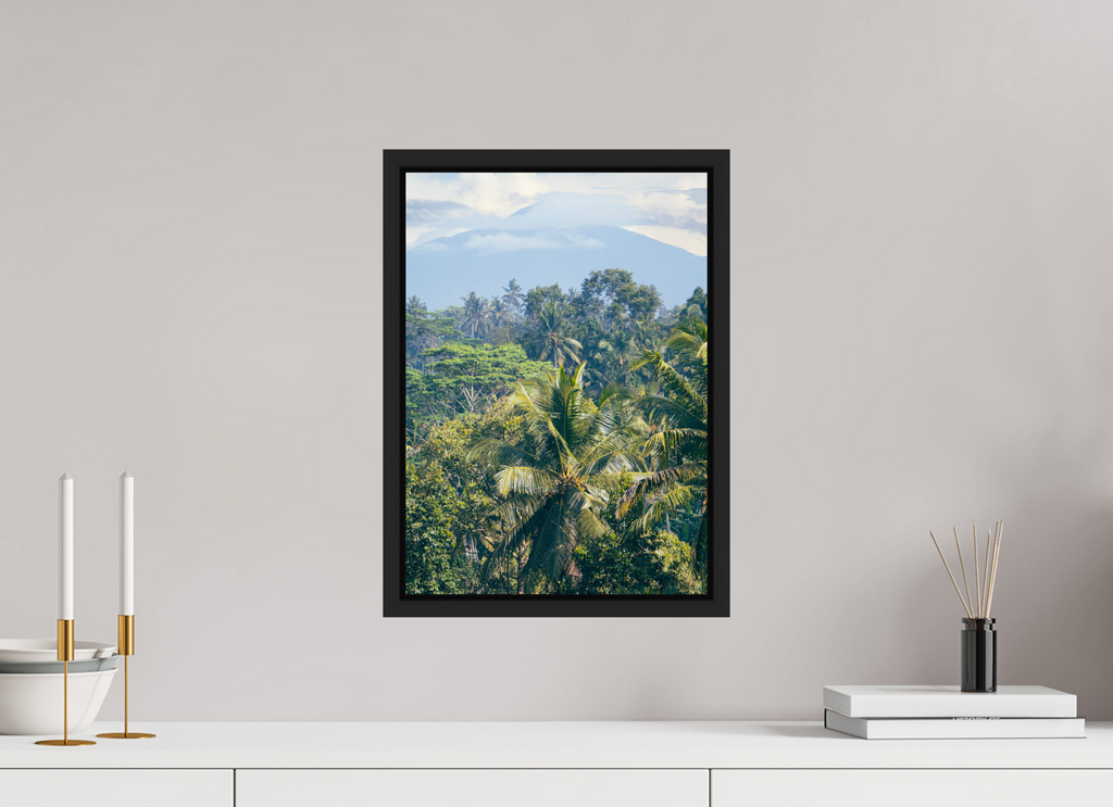 30 x 42 cm, Framed black matte fullbleed Onlooking the mountains