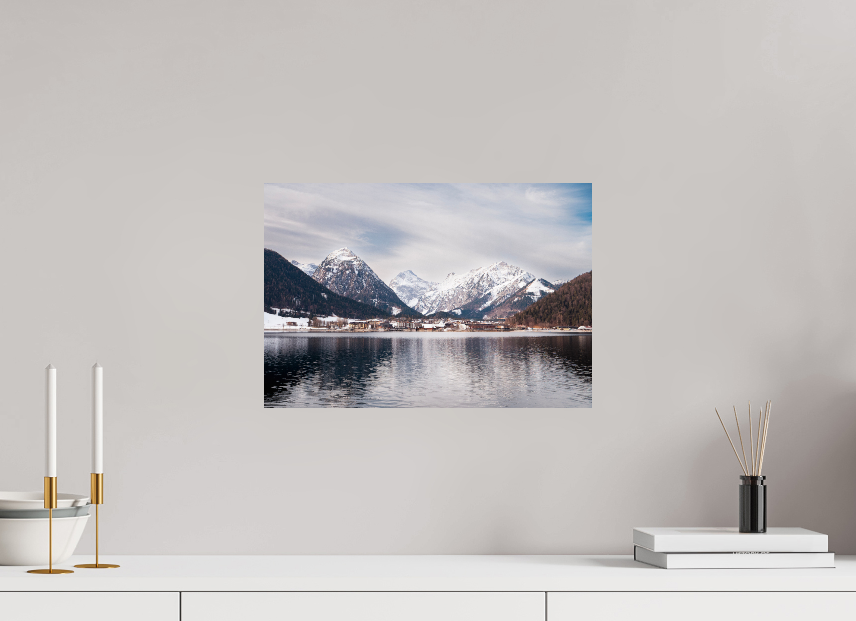 43,7 x 30 cm, Unframed Photo Print On Fuji Crystal DP II A village in Austria