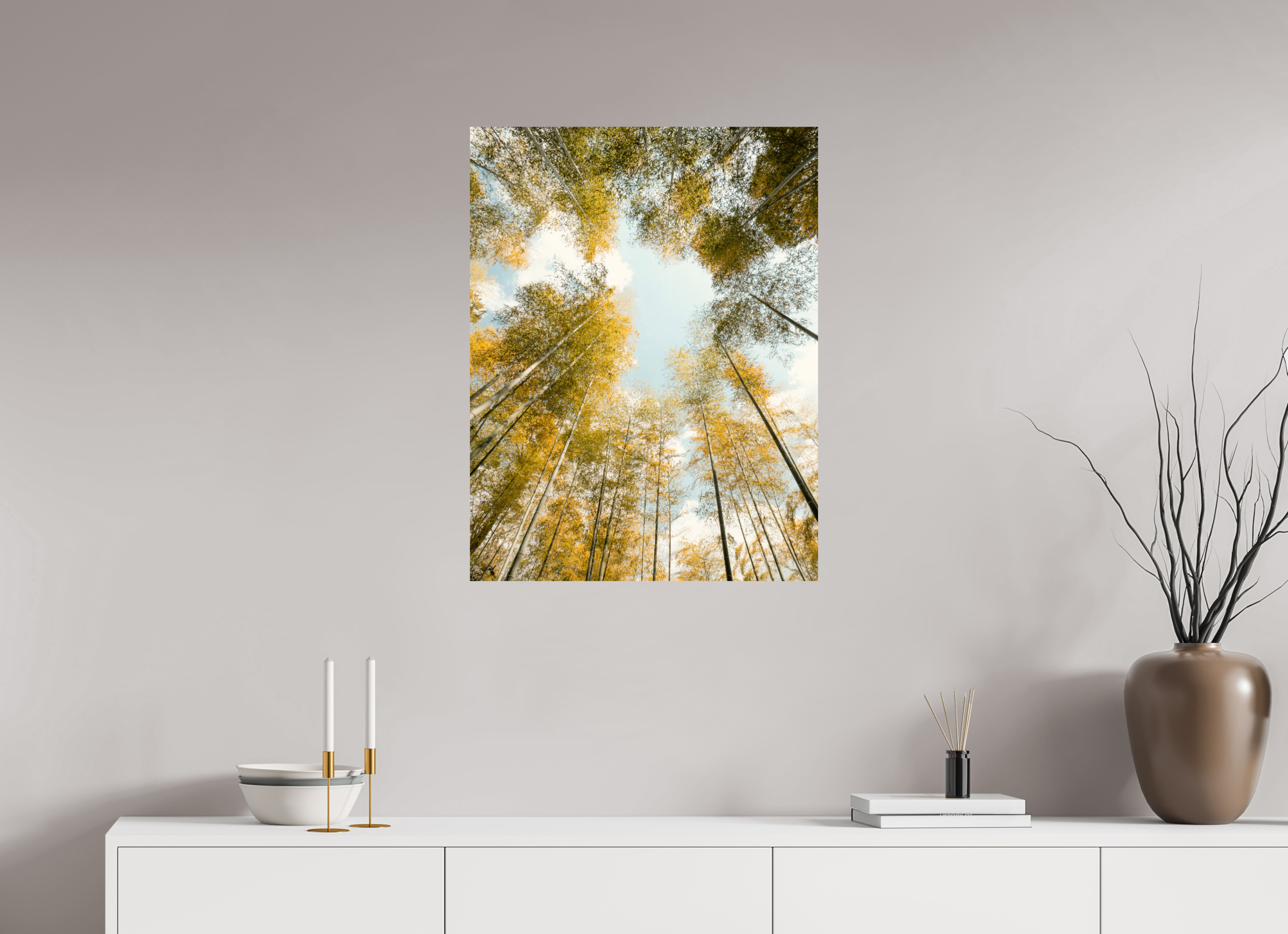 60 x 78,3 cm, Unframed Photo Print On Fuji Crystal DP II Yellow bamboo Japan