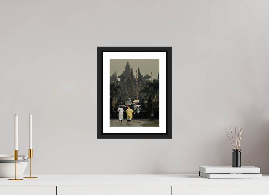 20 x 27,3 cm, Framed black matte with border Heading to the ceremony