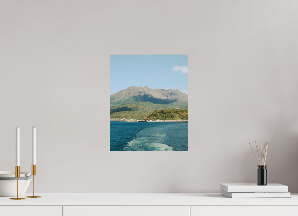 30 x 36,9 cm, Unframed Photo Print On Fuji Crystal DP II Sakurajima Island from a ferry