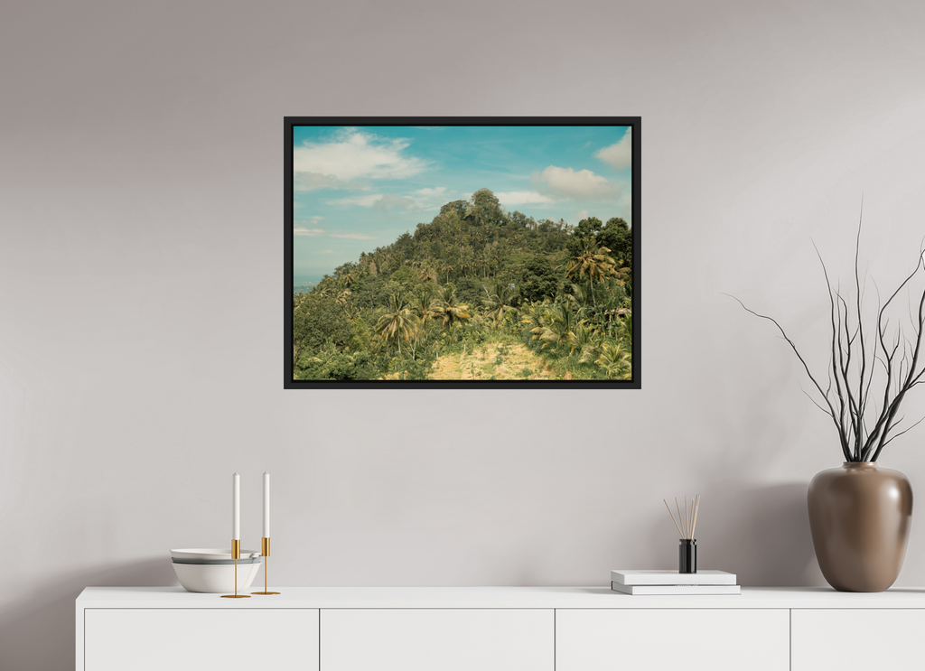 80 x 60 cm, Framed black matte fullbleed Tropical Bali