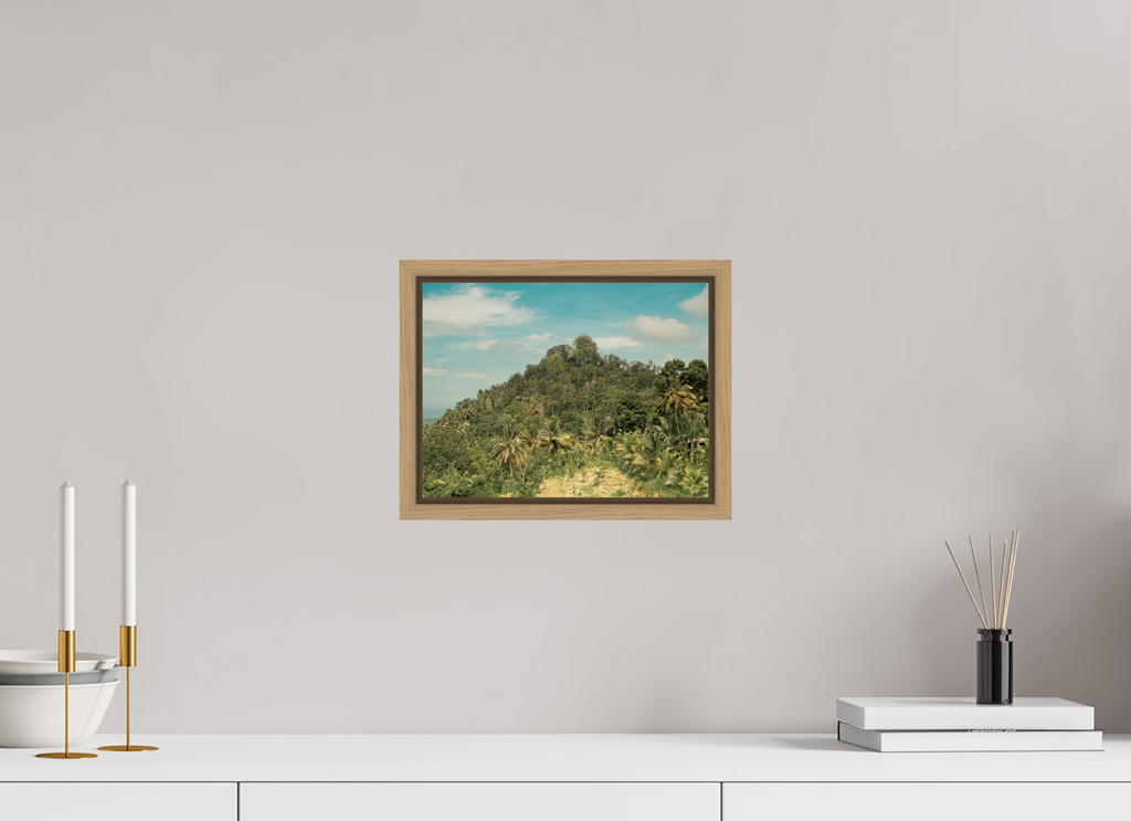 28 x 21 cm, Framed natural oak fullbleed Tropical Bali