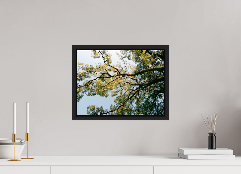 40 x 30 cm, Framed black matte fullbleed A big Japanese tree